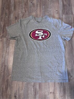 Nike Gray Short-Sleeve Tee with Red and Gold SF Logo